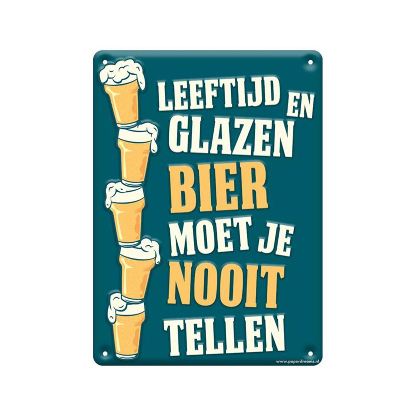 Panneau texte Paperdreams - âge et verres de bière