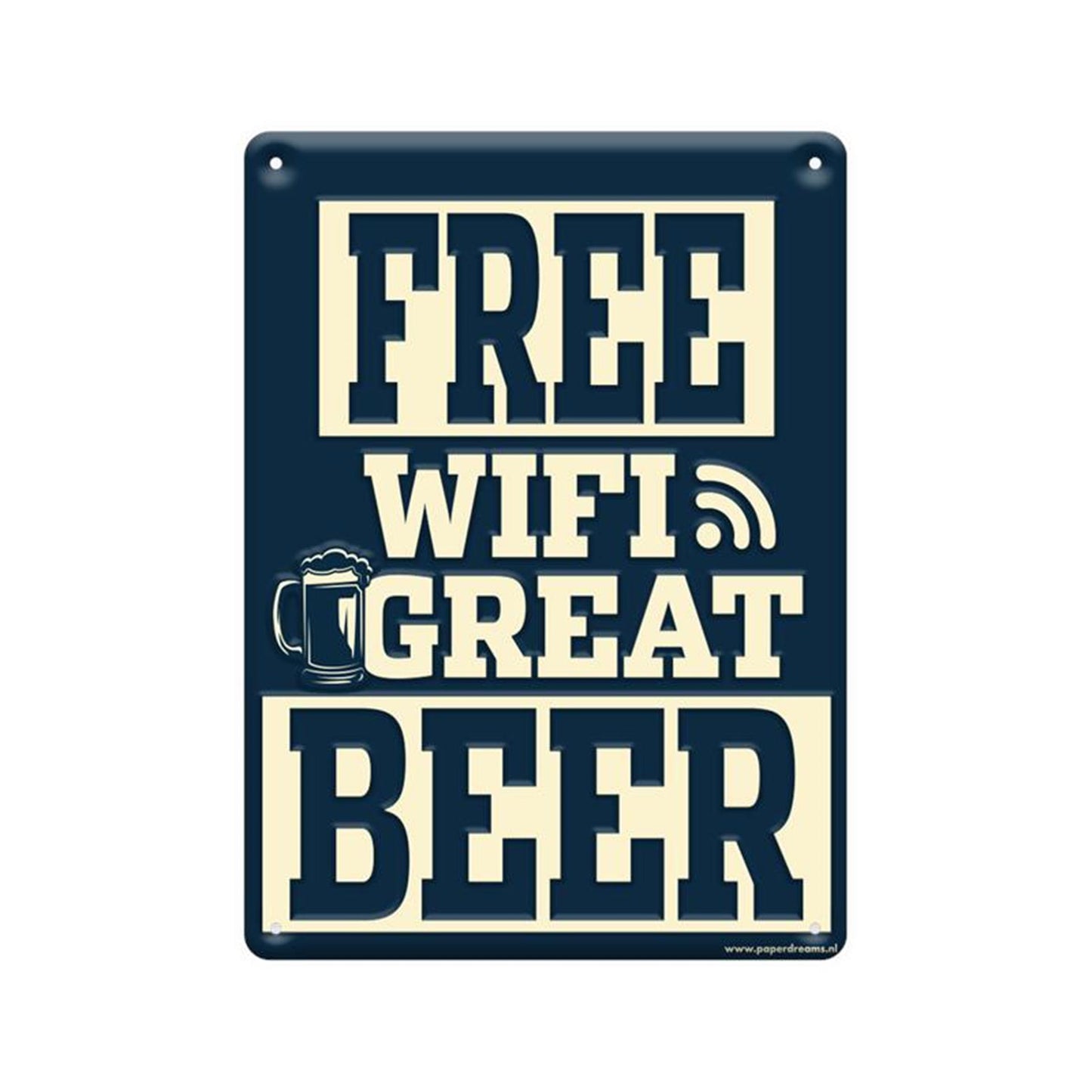 Tableau de texte Paperdreams en métal - wifi gratuit