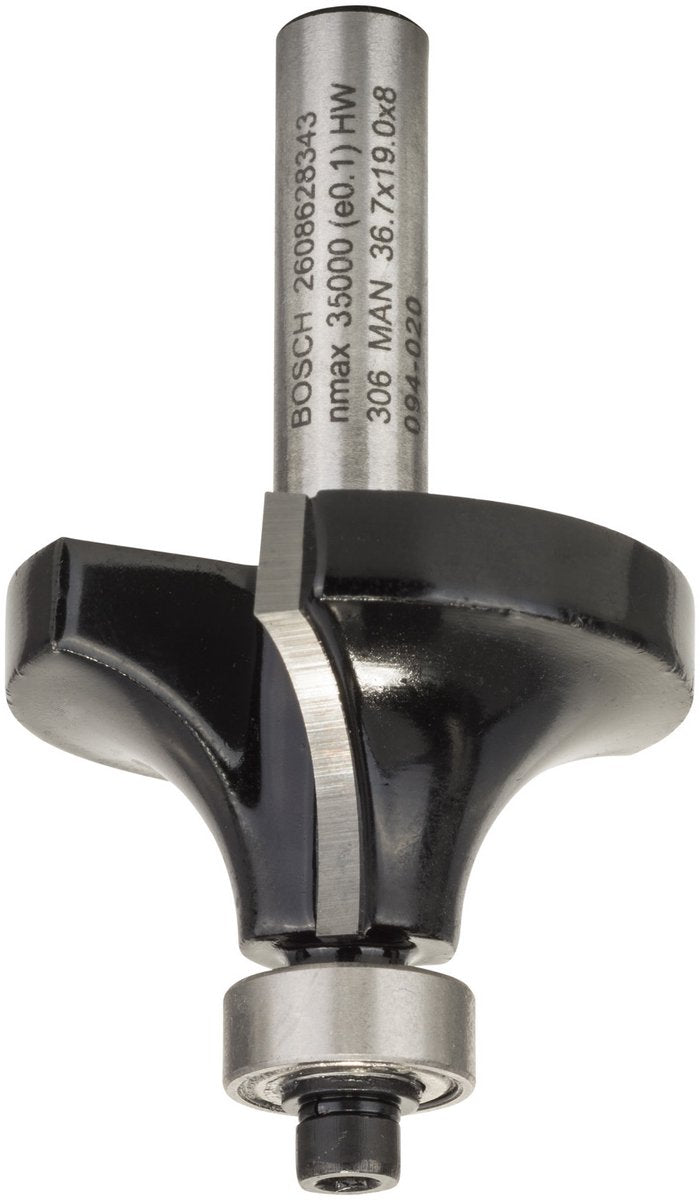 Bosch - fraises à profil arrondi 8 mm, r1 12 mm, l 19 mm, g 60 mm