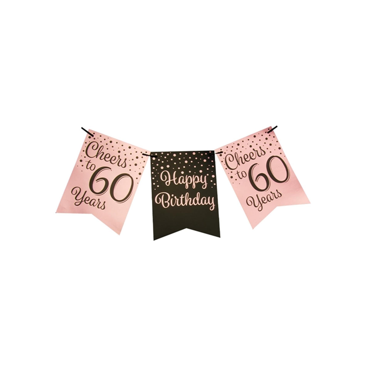 Guirlande de drapeaux Paperdreams rose noir - 60