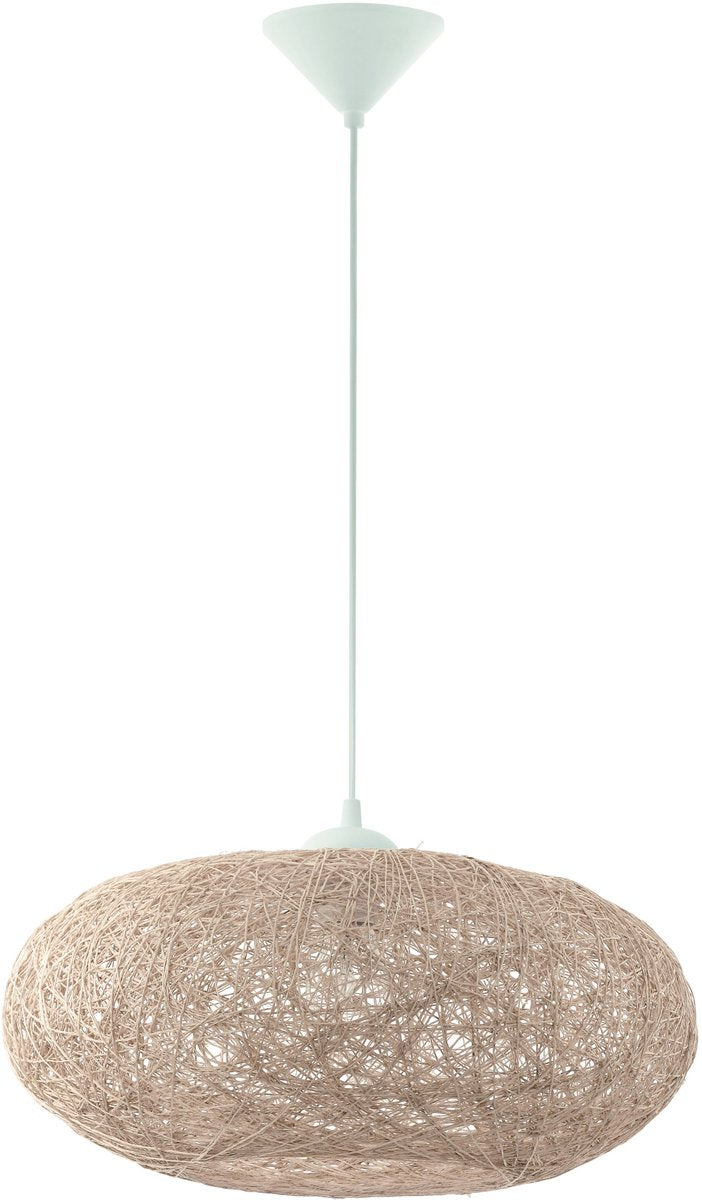 Lampe à suspension Eglo campilo - e27 - 1 lumière - ø45 cm - blanc, coloris beige sable