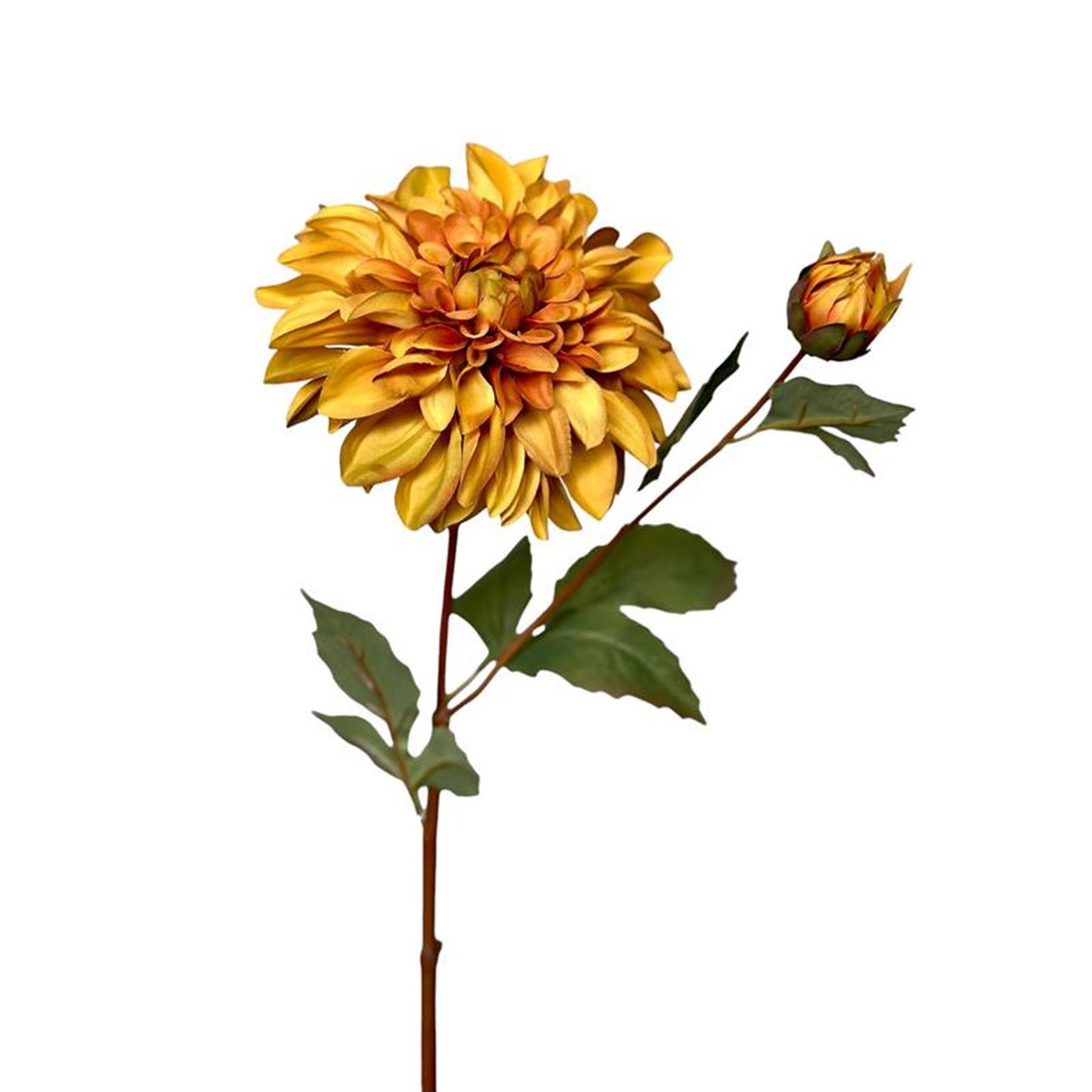 Roberts collection fleur artificielle dahlia 80cm jaune ocre