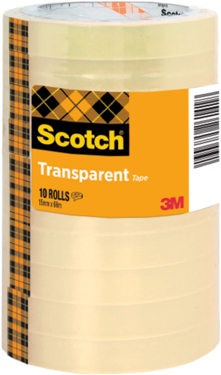 Ruban adhésif Scotch 508 15mmx66m transparent 10 rouleaux