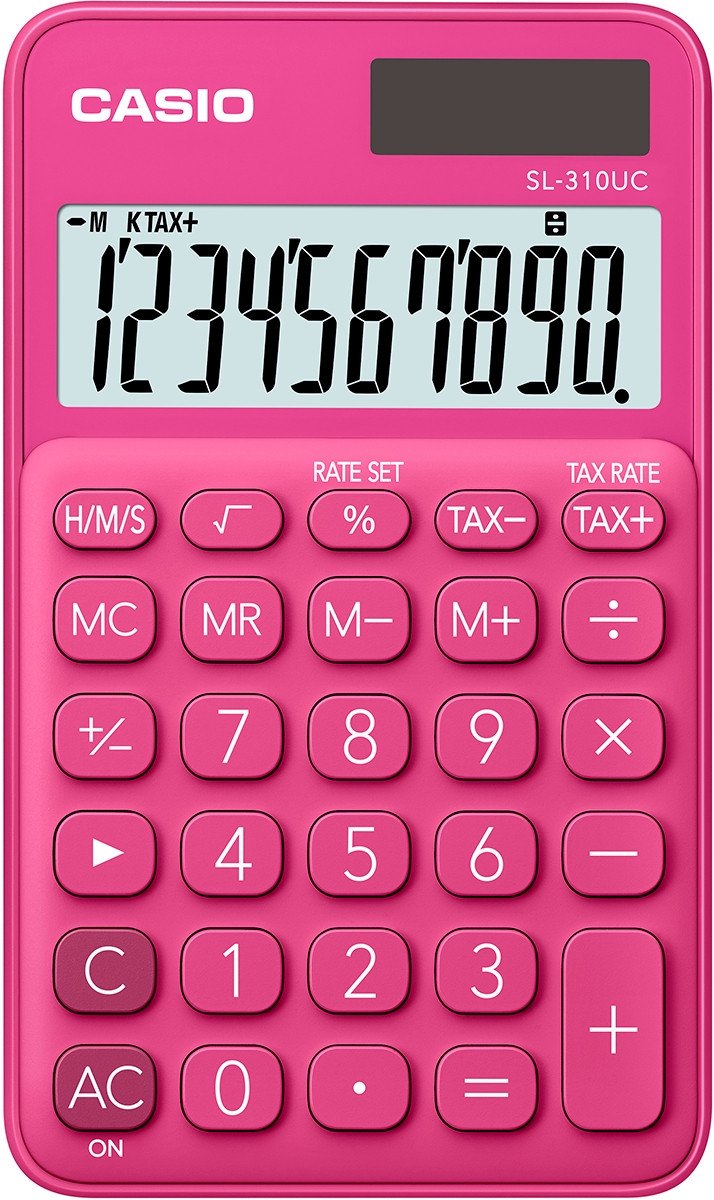 Casio SL-310UC-RD - calculatrice de poche - affichage à 10 chiffres - alimentation solaire et batterie - rouge