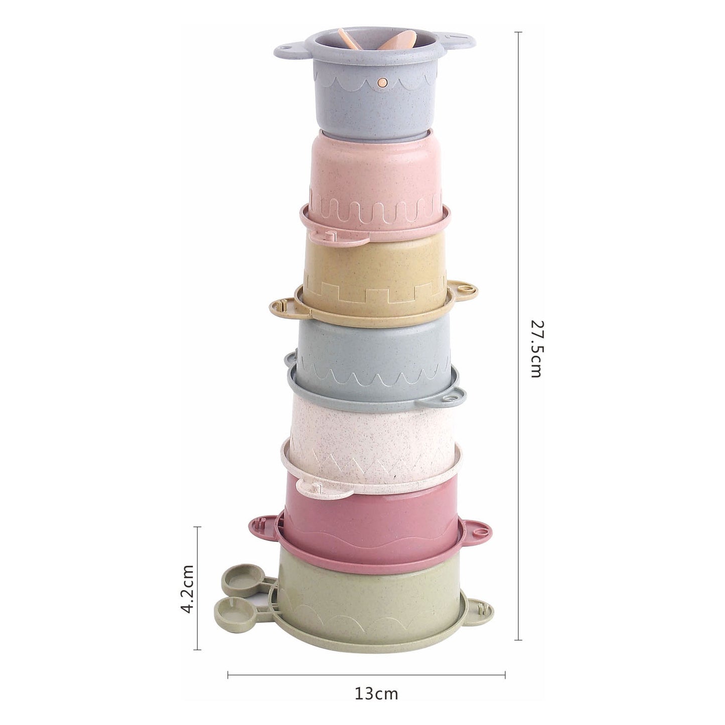 Lobbes tasses de bain cascade pastel, 8 pcs.