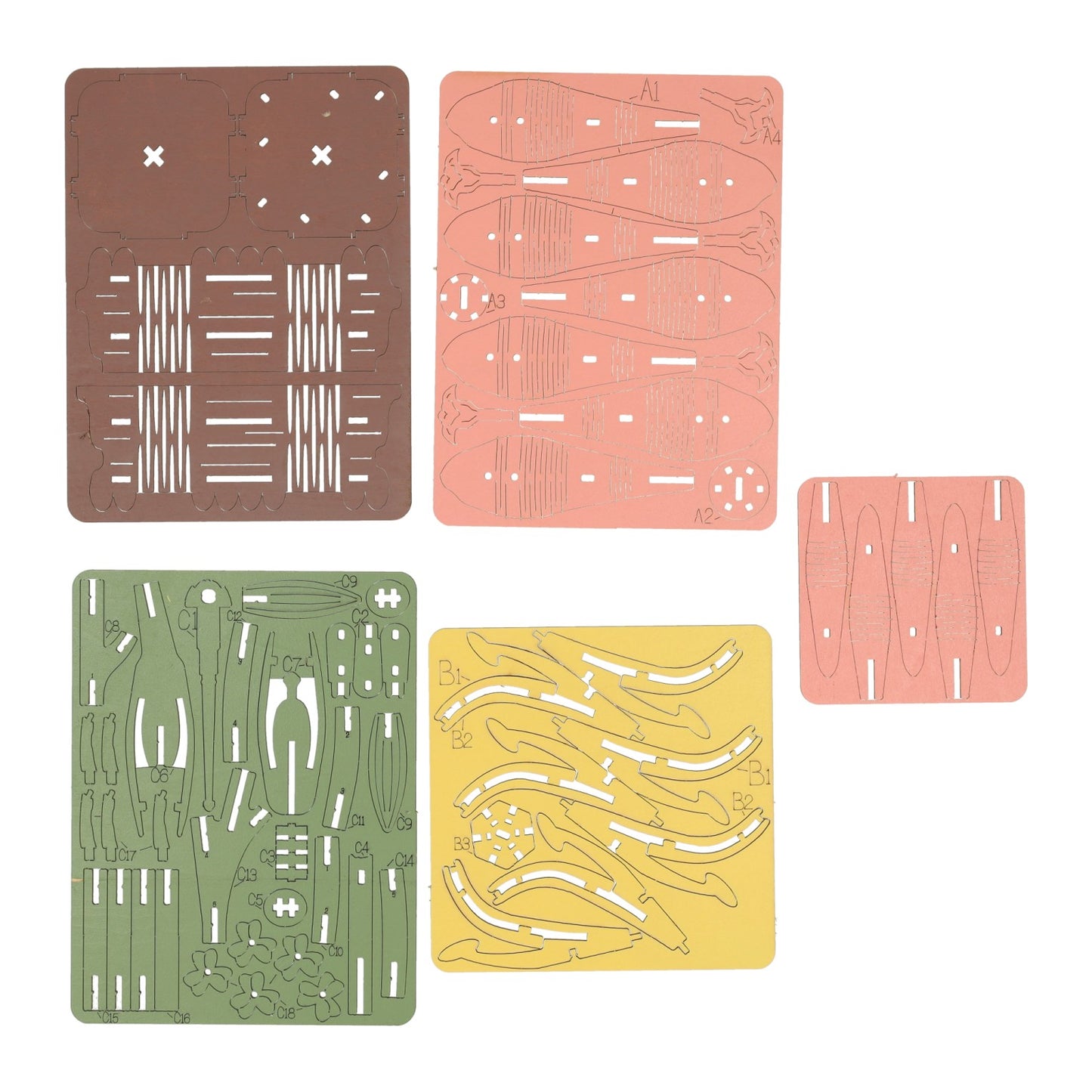 Kit de construction 3D en bois Lily - 71 pièces.