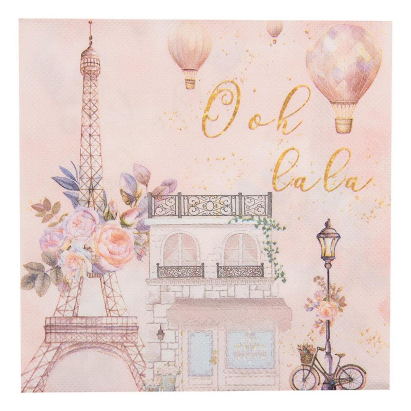 Clayre eef serviette paris rose 20 pièces