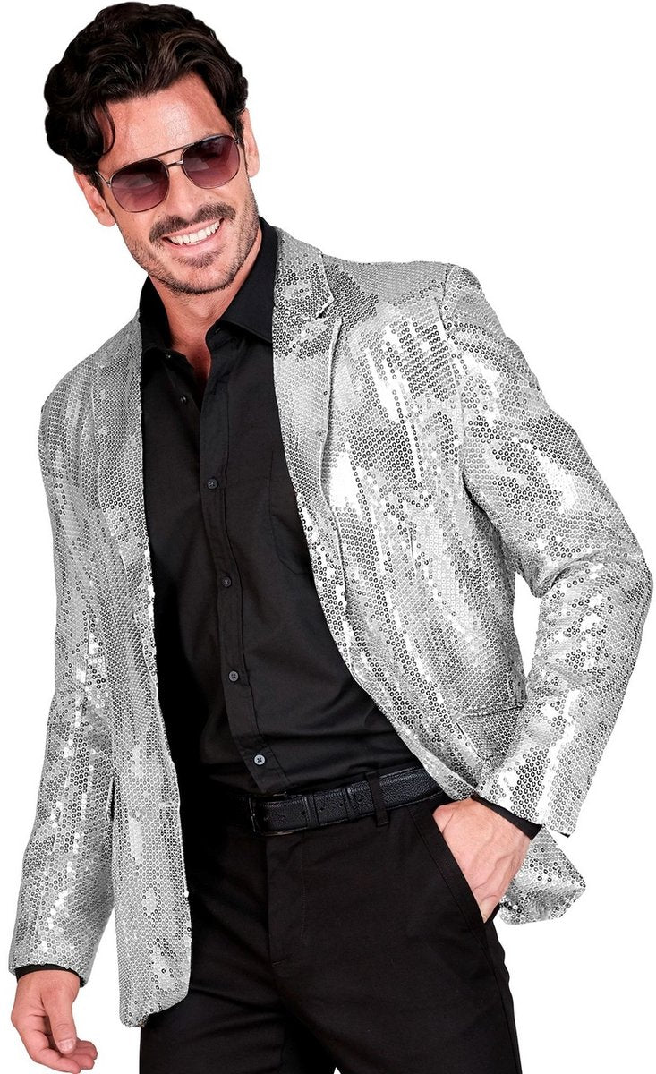 Widmann veste à sequins showmaster argent brillant homme