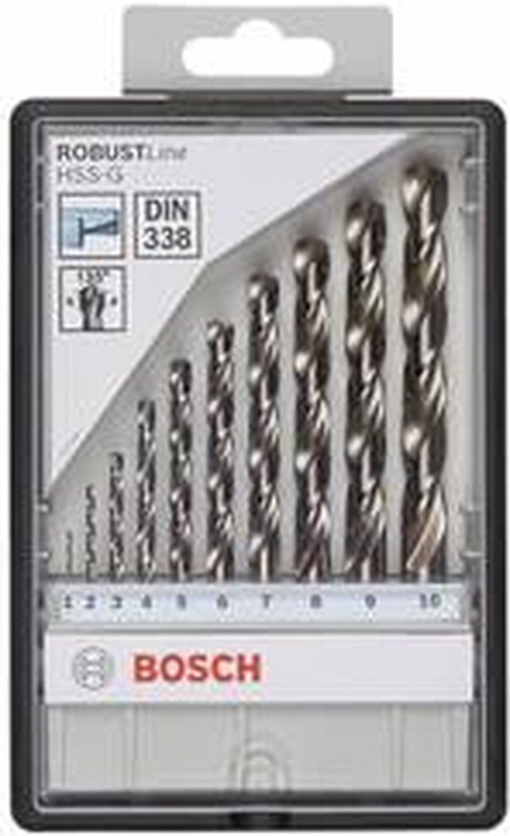 Bosch jeu de 10 forets à métaux hss-g, 135°