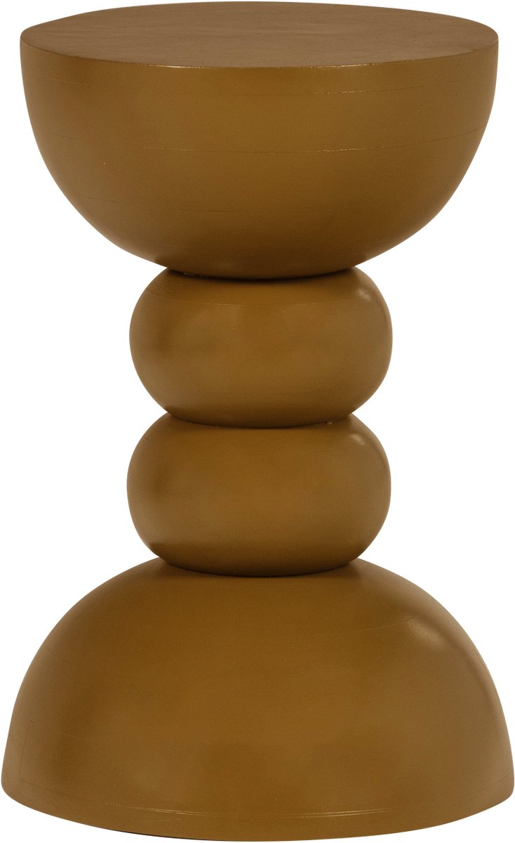 Table d'appoint Woood miel ø35 cm - bois de manguier - jaune miel - 51x35x35