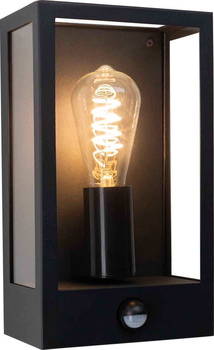 Applique d'extérieur Eglo alamonte - e27 - 29,5 cm - noir - capteur - ip44