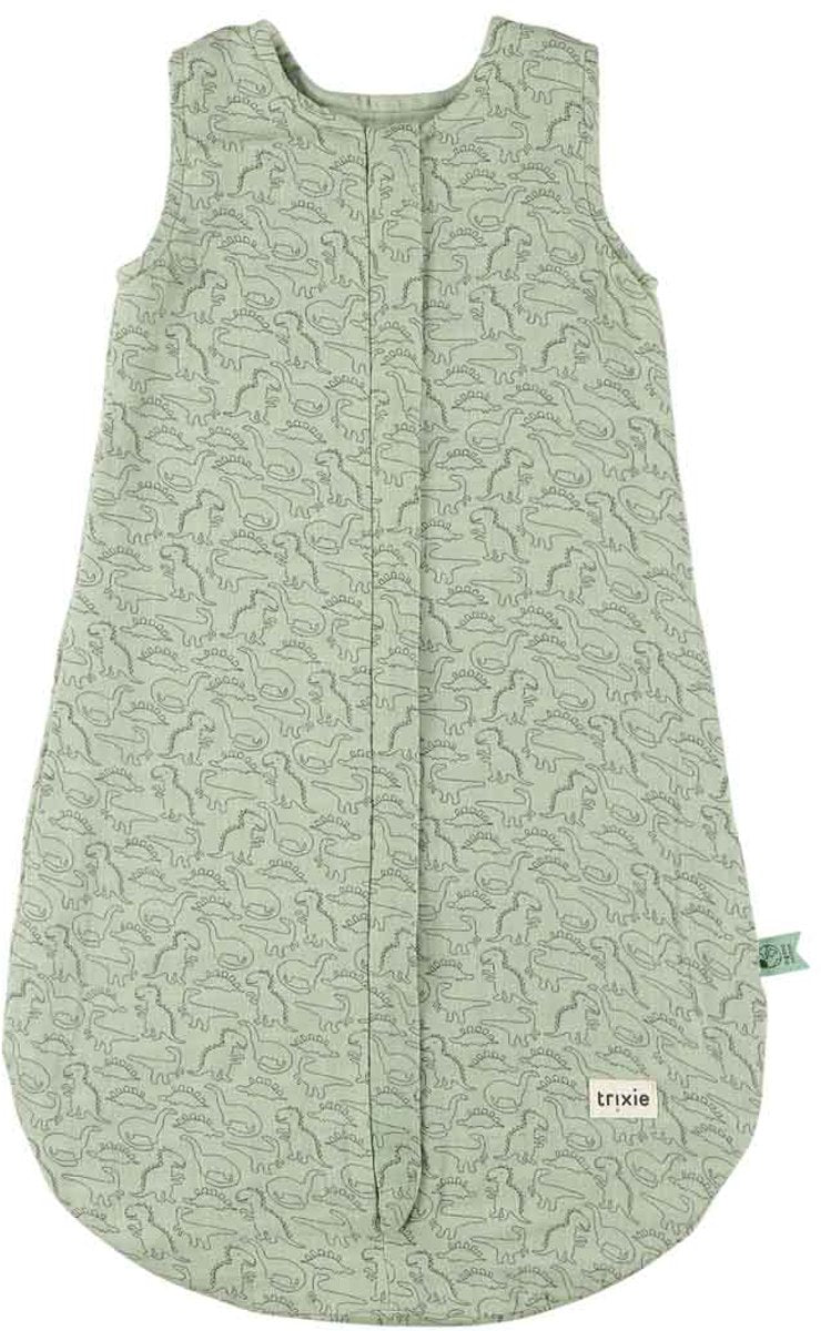 Gigoteuse bébé Trixie sans manches 70cm - coton vert dinosaure audacieux.