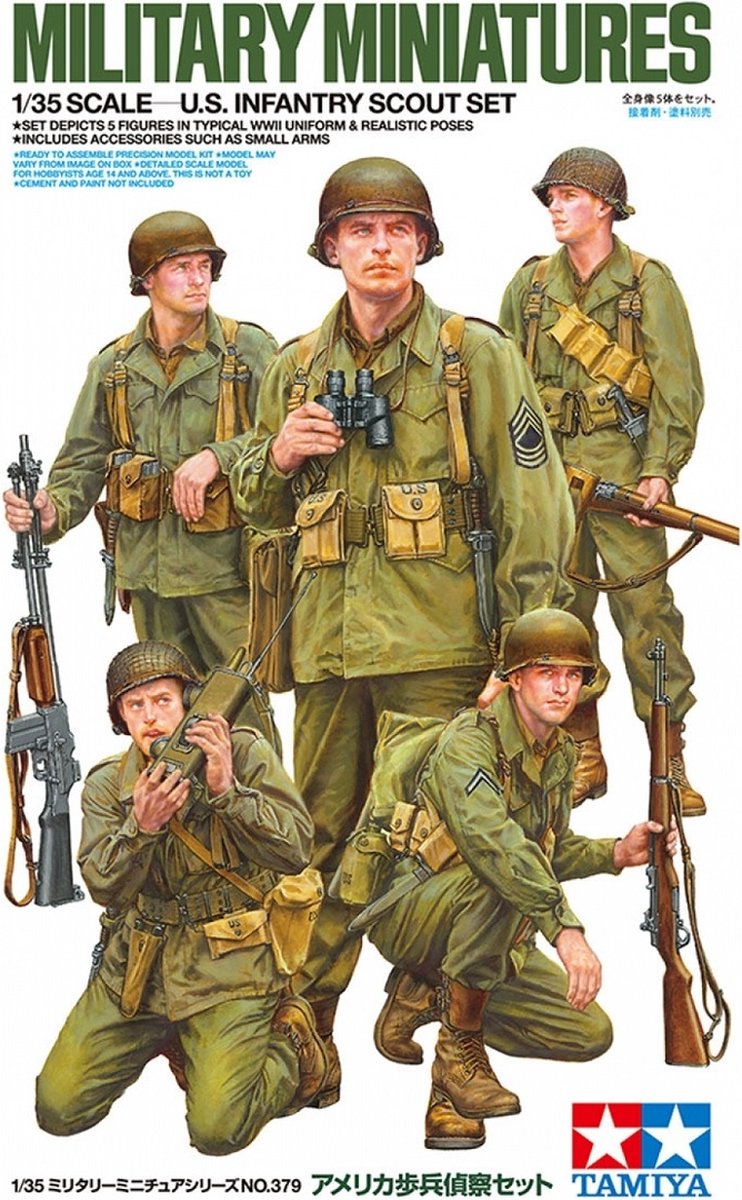 Tamiya – kit de construction de véhicules militaires, 35379, ensemble de reconnaissance d'infanterie américaine, 5 figurines en plastique, 1:35, modélisme