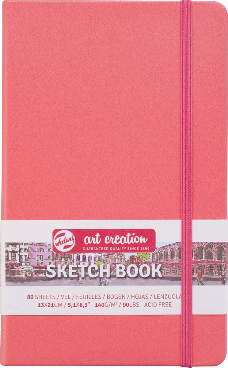Talens art création carnet de croquis rouge corail 13 x 21 cm 140 g 80 feuilles