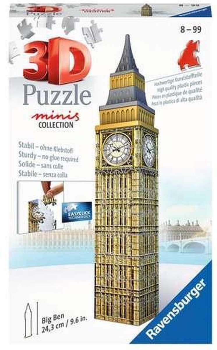 Ravensburger Puzzle 3D mini Big Ben - 60 pièces - taille 24 cm