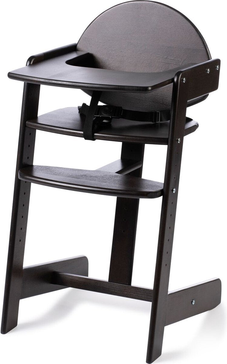 Geuther filou chaise haute en bois, chaise haute - chaise de salle à manger bébé pour la table - chaise haute pour tout-petit - ceintures 3 points - chaise haute bébé - noir