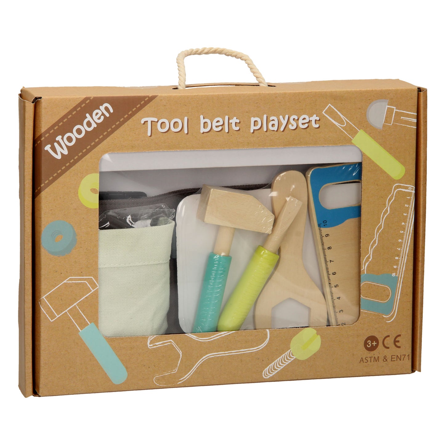 Ceinture à outils avec étagère de raid en bois