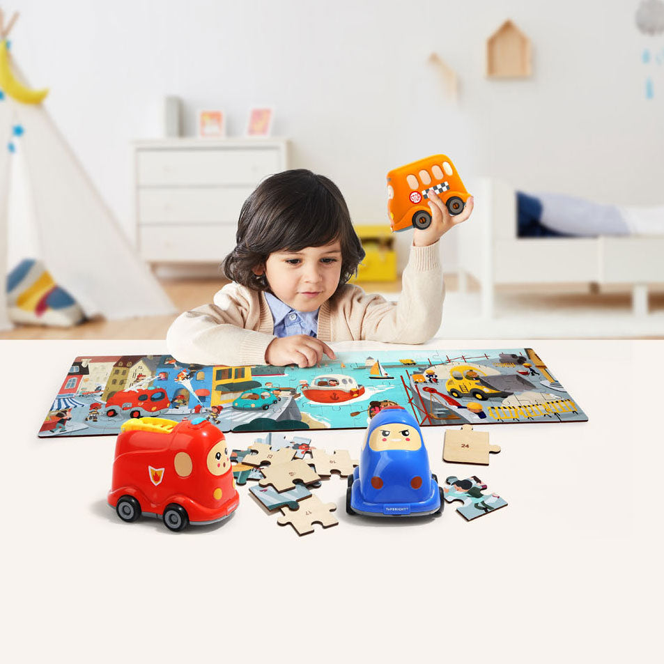 Topbright Wooden Jigsaw Puzzle avec camion de pompiers, 24e.