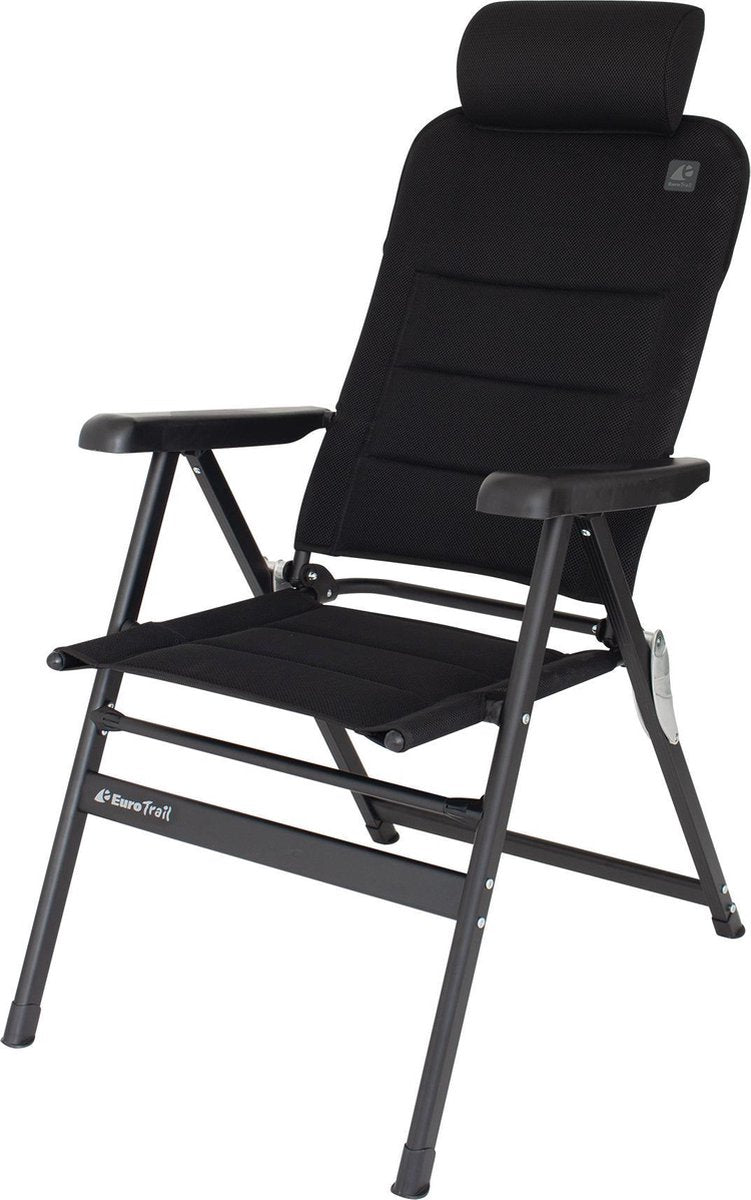chaise de camping Chateau 123 x 48 cm aluminium noir
