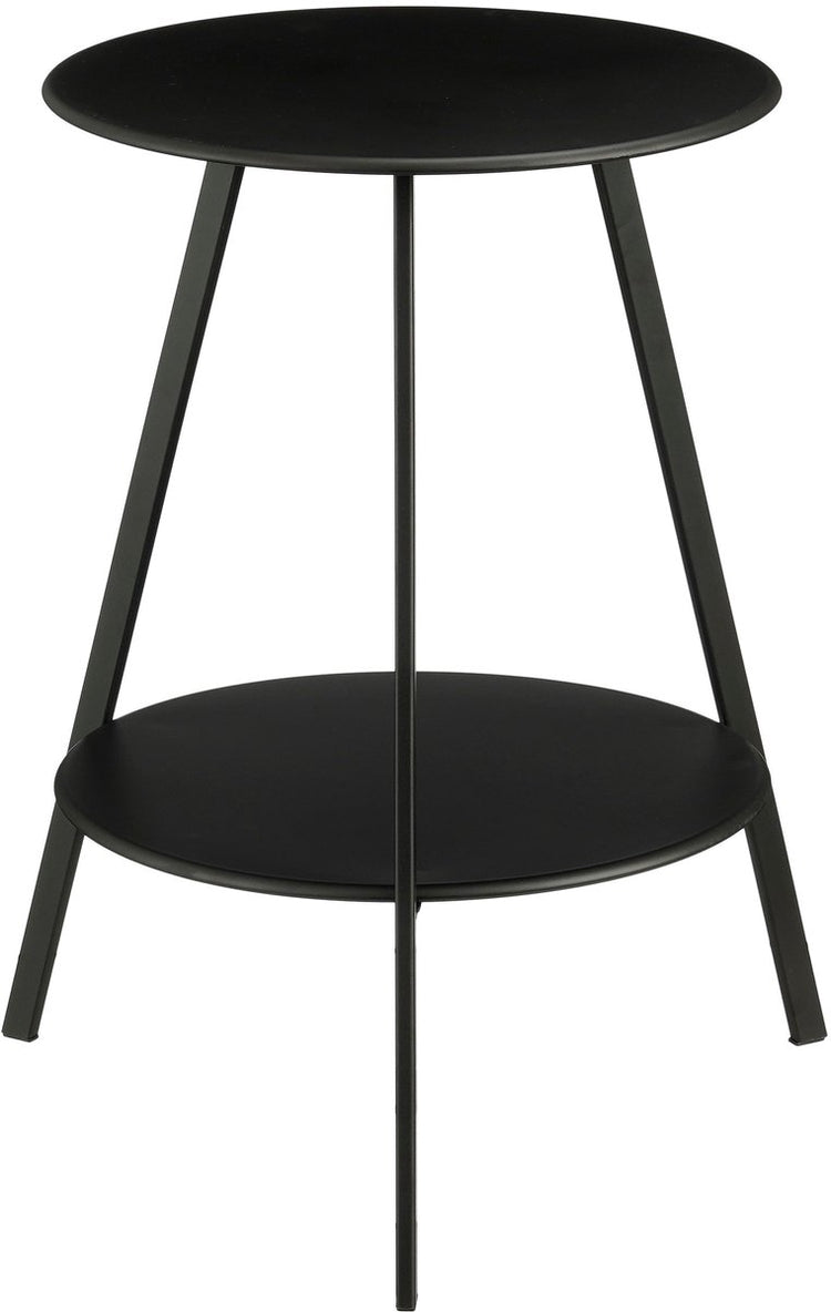 Mica decorations table d'appoint seatle ronde pour l'extérieur - table basse - table basse d'extérieur - également comme table à plantes ou support pour plantes - métal - 58 x 46 cm - noir