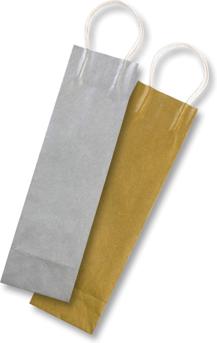 Sac cadeau Folia pour bouteilles d'or et d'argent