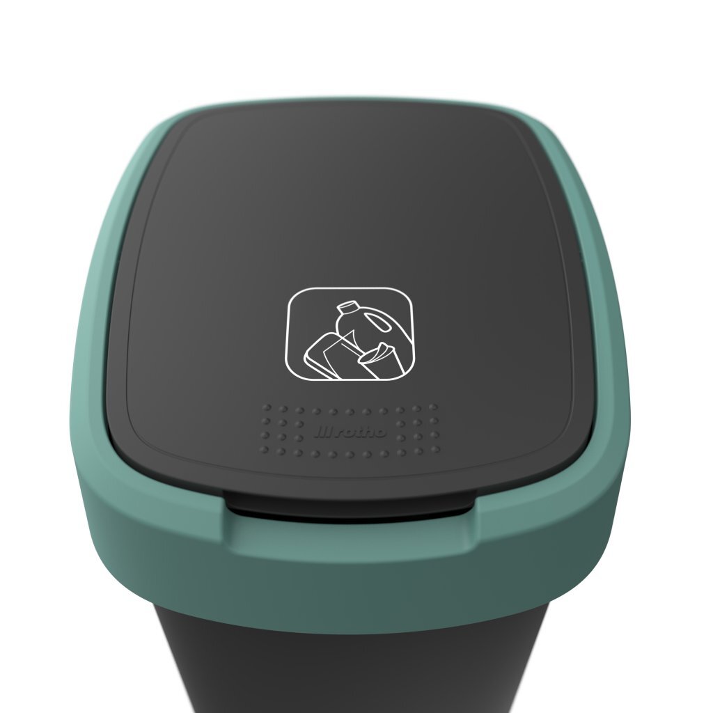 Rotho Rotho Twist Waste Bin 25L Misthracite vert