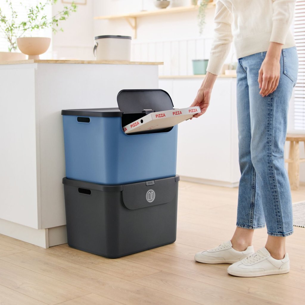 Rotho albula séparateur de déchets 55l bleu anthracite