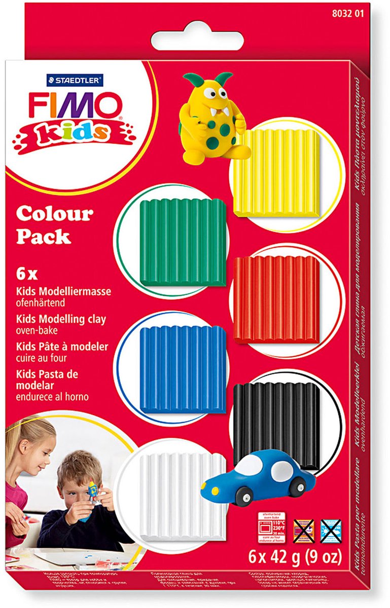 FIMO KIDS MONTING CLAY STANDARD COULLES, 6DLG.