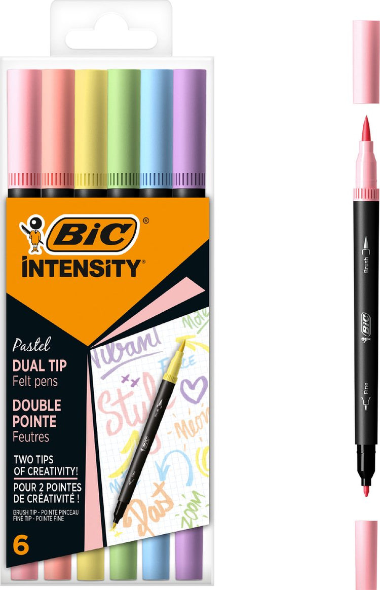 Ty feutre bic intensi pk6 double face pk6