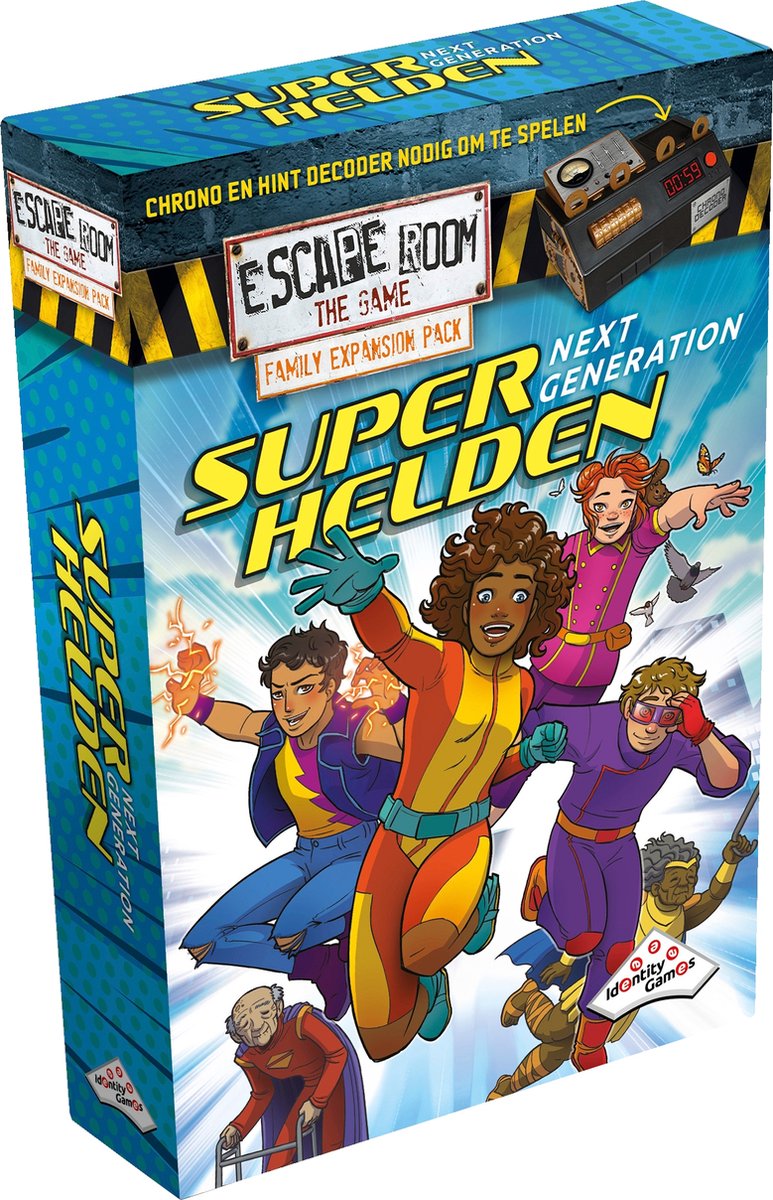 Jeux d'identité escape room l'extension de la famille des jeux : super-héros