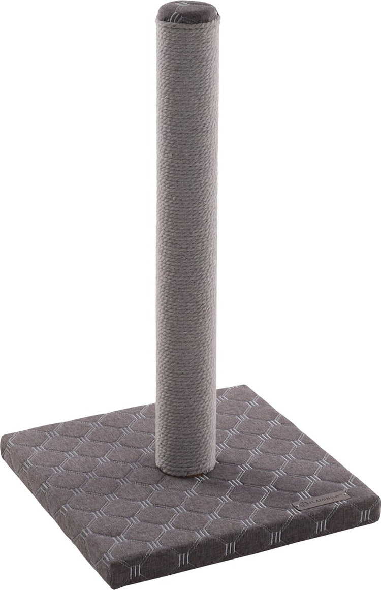 Arbre à chat Flamingo – gris emma – 34,5 × 34,5 × 60,5 cm – corde à gratter en coton – avec plaque de base rembourrée – pour chats