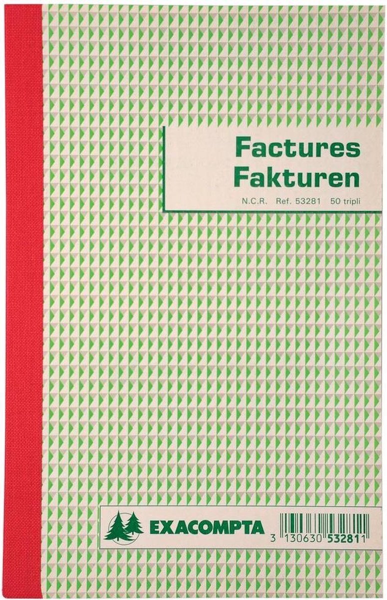 Facture Exacompta - bilingue - 21 x 13,5 cm - tripli - 2 anneaux