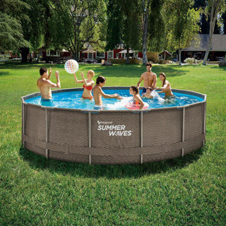 Vagues d'été Piscine Cadre actif 457 x 106 cm Double Roard Double + filtre Pomp