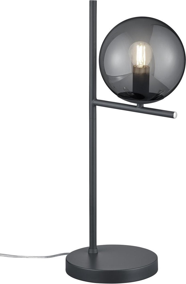 Trio pure - lampe de table - anthracite - excl. 1x e14 28w - verre fumé