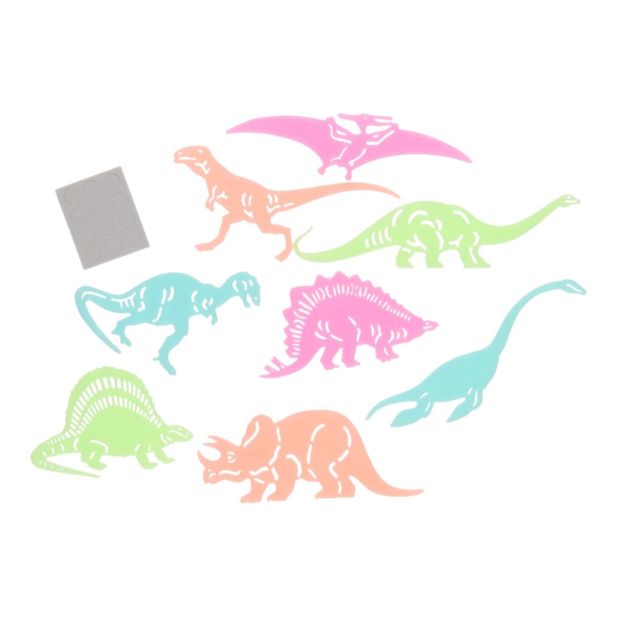 Dinosaures qui brillent dans le noir