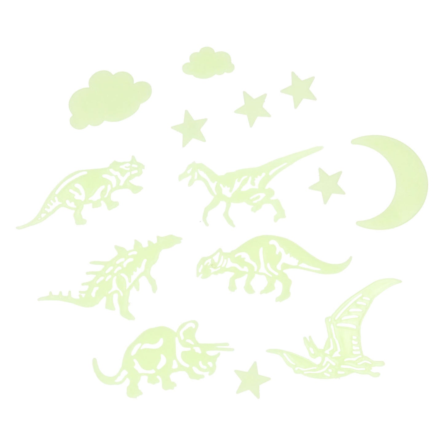 Dinosaures qui brillent dans le noir, 16 pcs.