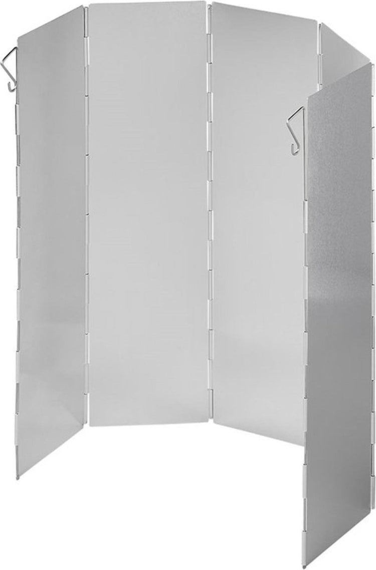 Écran de cuisson sans vent Proplus - 49x36cm - 5 parties - aluminium - écran anti-éclaboussures - pare-flammes - écran de camping - pare-feu à gaz - écran de gestion de la chaleur - cuisine extérieure - accessoires de camping