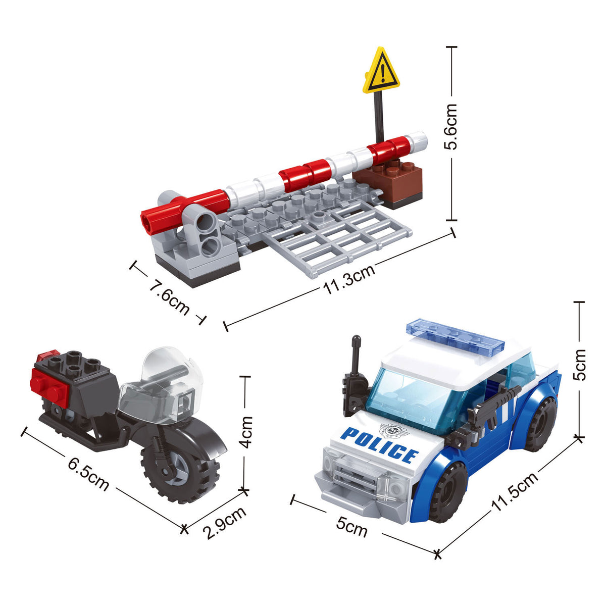Jeu de construction barrage routier de la police - 127 pièces.