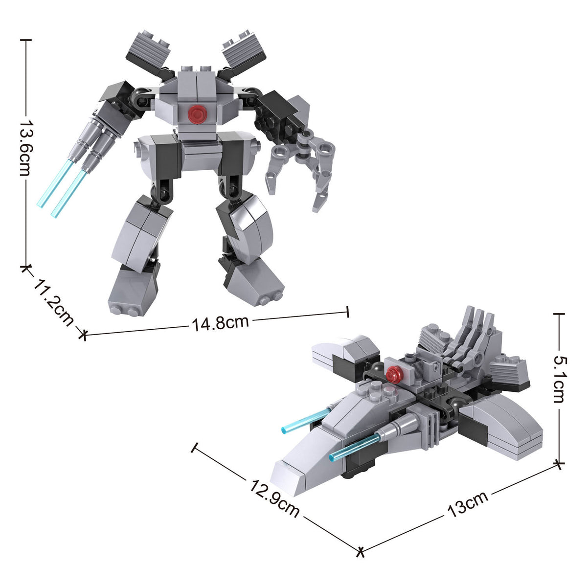 Jeu de construction transformer le vaisseau spatial robot - 81 pièces