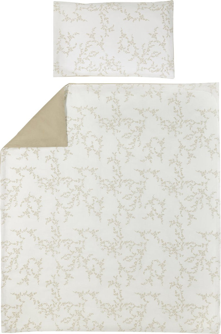 Housse de couette lit bébé branches Meyco - sable - 100x135cm