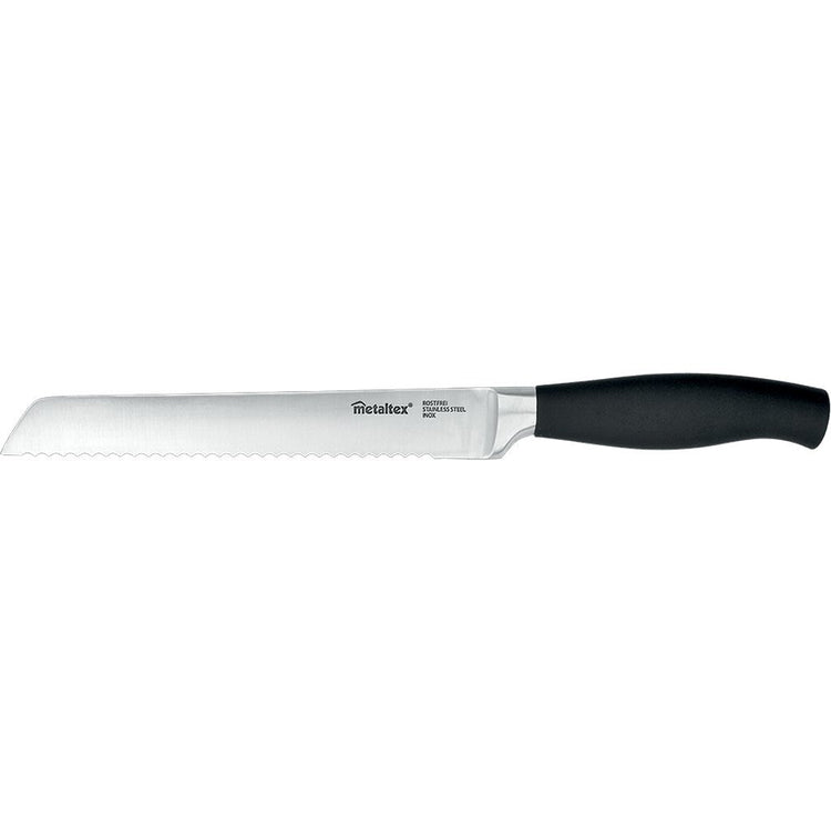 Metaltex Metaltex Comfort Bread Couteau 33 cm en acier inoxydable noir