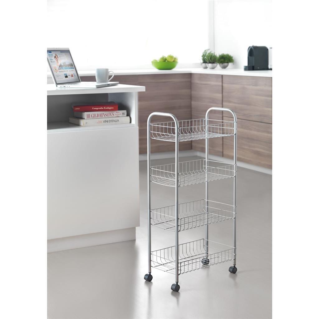 Metaltex Metaltex Kitchen Rangement de salle de bain Chariot Ascona 41x23x84 cm Roues