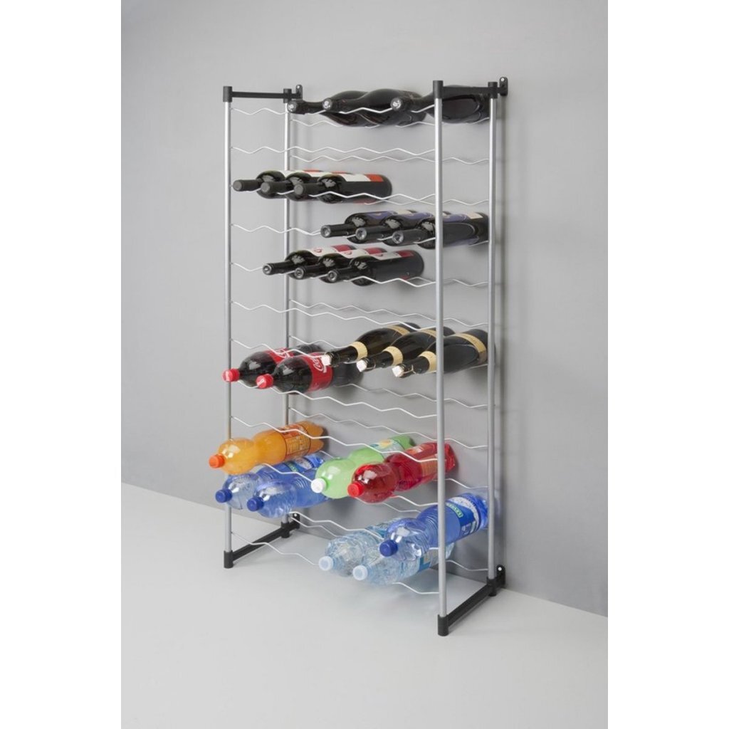 Metaltex Metaltex Bardolino Bottle Rack pour 72 bouteilles 59x26x124 cm argent noir