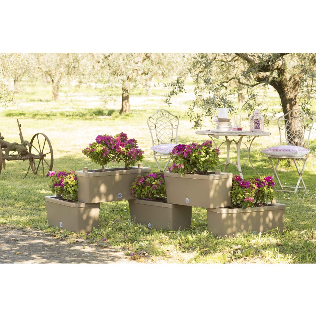BRAMA BRICK Couberable Planteurs 75L 59x23x27 cm 5 pièces Taupe