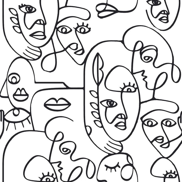 North Wall Noordwand Fond d'écran Amis Ligne de café Faces d'art blanc et noir