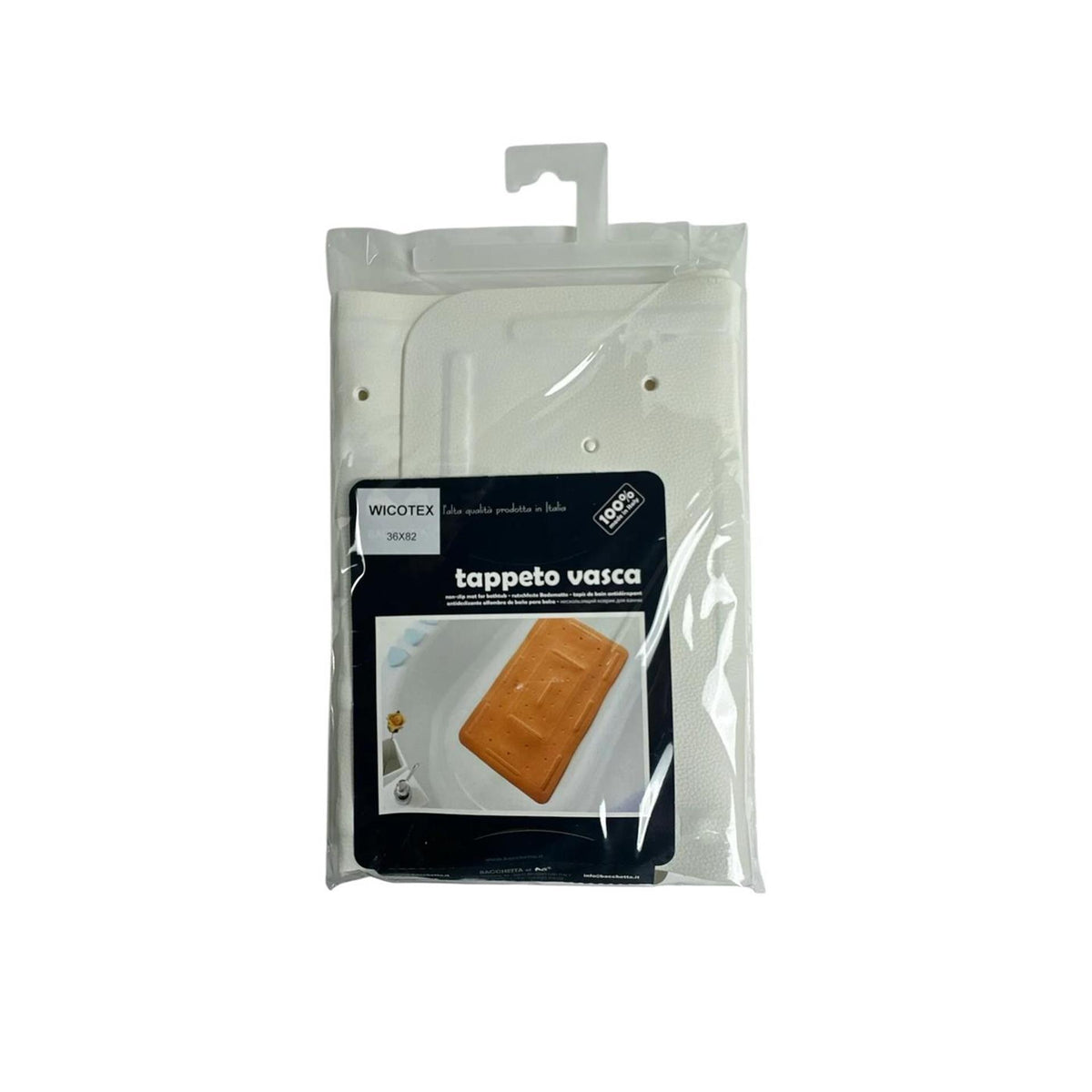 Tapis de bain antidérapant Wicotex 36x82cm blanc
