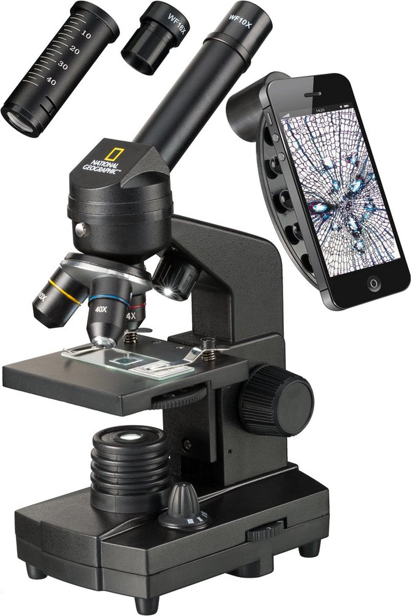 National Geographic Microscope Set 30 cm 40-1280x Steel Black