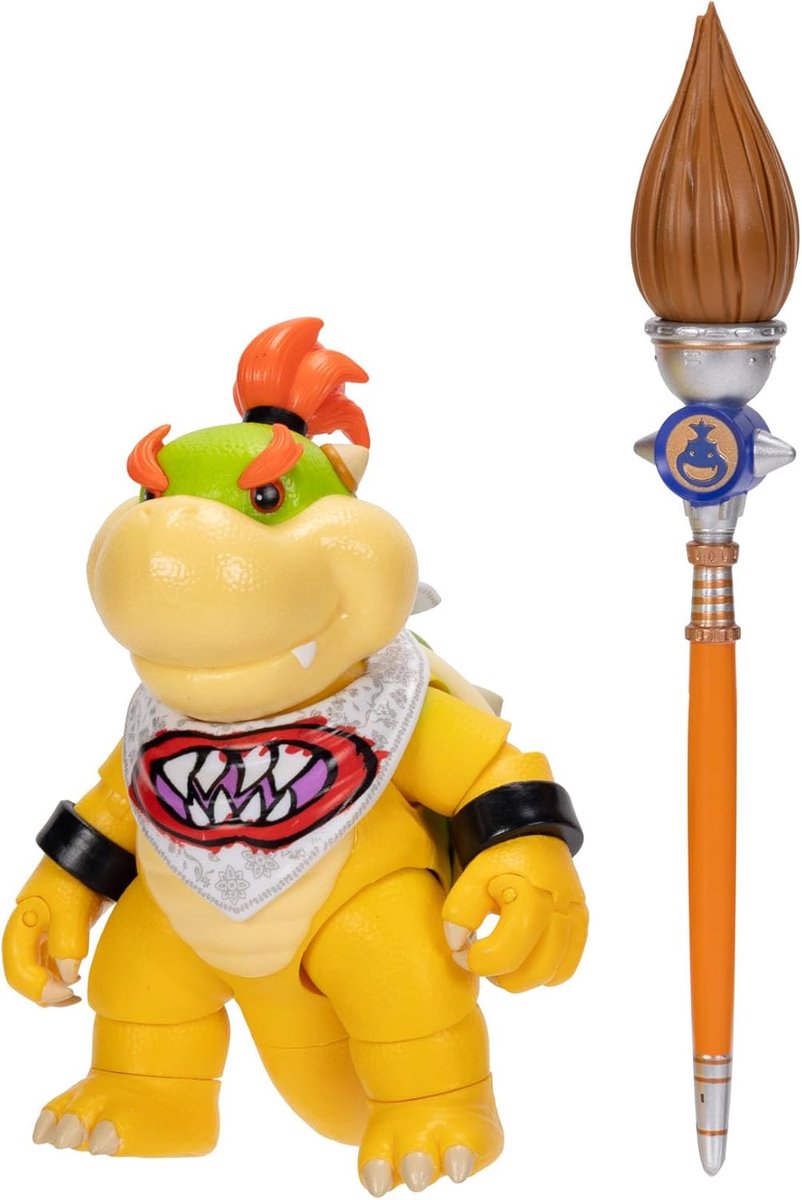 Jakks Super Mario Galaxy Movie – Série de figurines 13 cm – Figurine Bowser Jr. avec pinceau