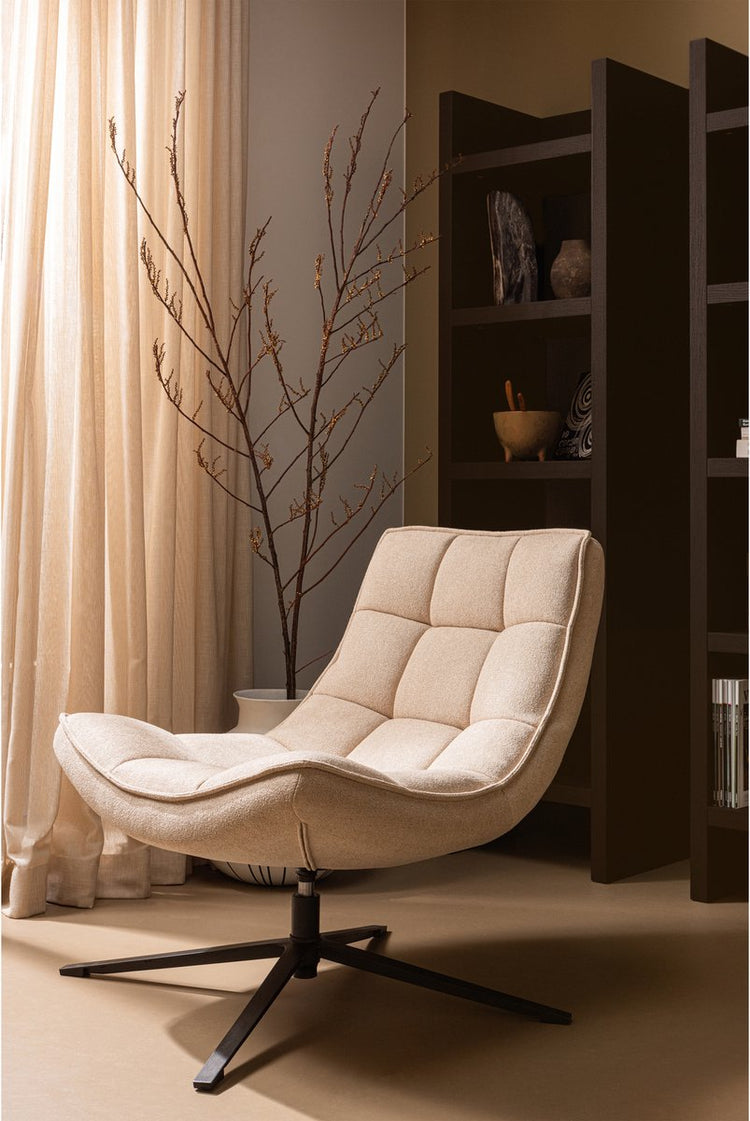 Fauteuil pivotant Woood maudi - polyester - naturel - 84x74x86