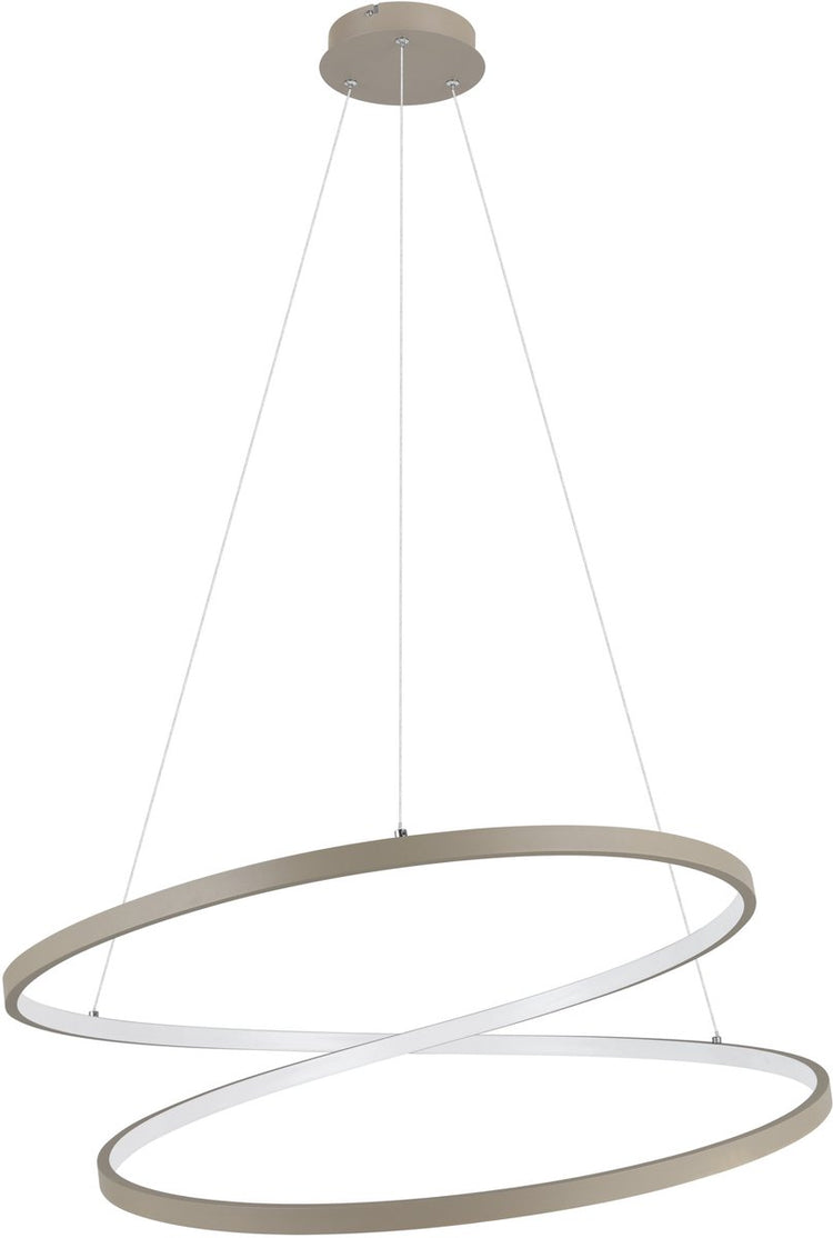 Lampe à suspension Eglo ruotale / LED - ø 70 cm - coloris sable beige blanc